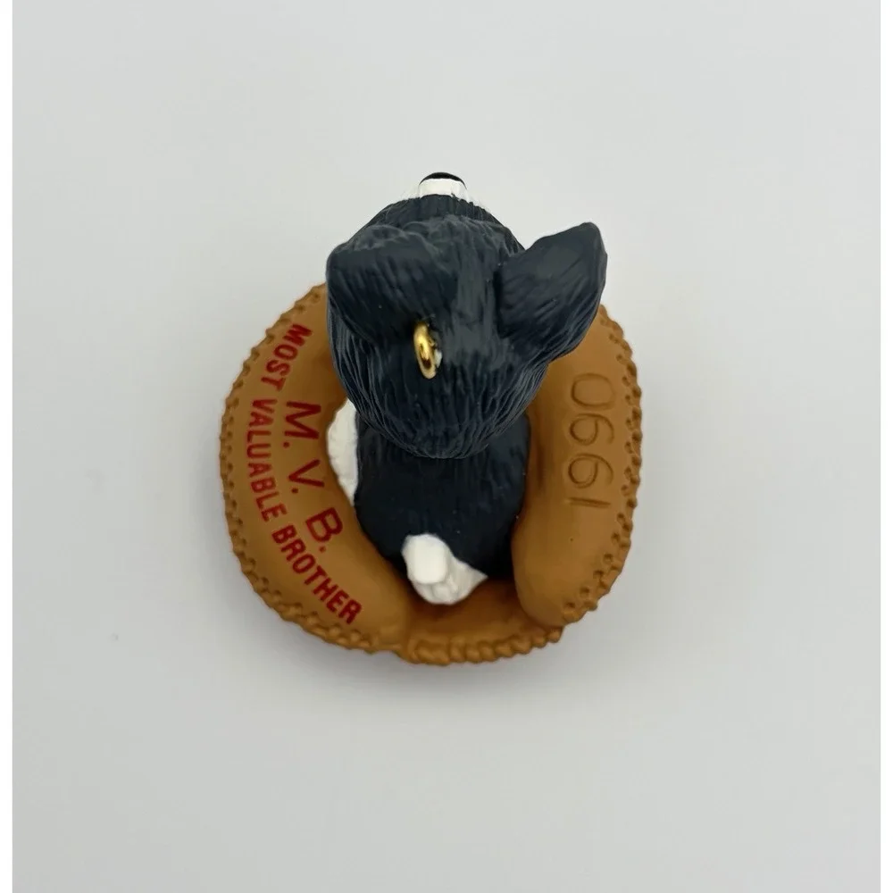 1990 Hallmark Keepsake Ornament Brother Dog Puppy Most Valuable Brother Vintage